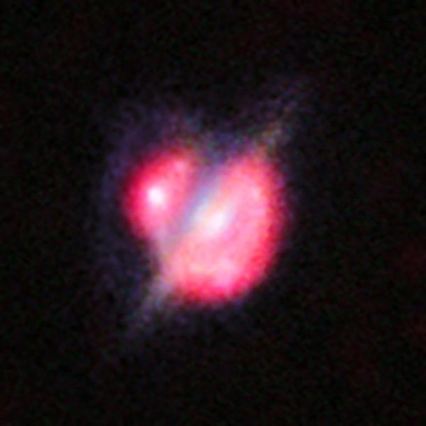 ALMA, VLA i inne duże teleskopy wykorzystały zjawisko soczewkowania grawitacyjnego, aby uzyskać najlepszy jak dotąd obraz zderzających się galaktyk.
