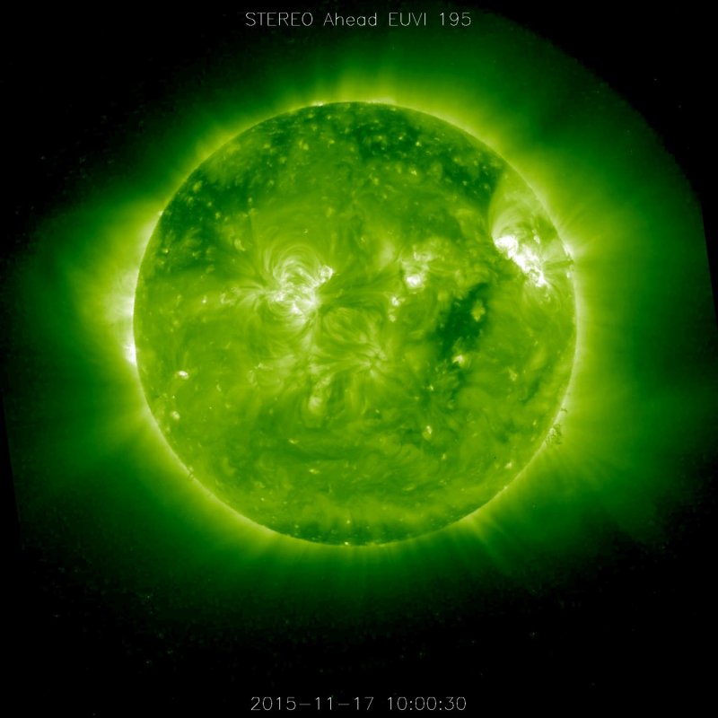 Zdjęcie Słońca wykonane w zakresie ultrafioletowym przez STEREO-A