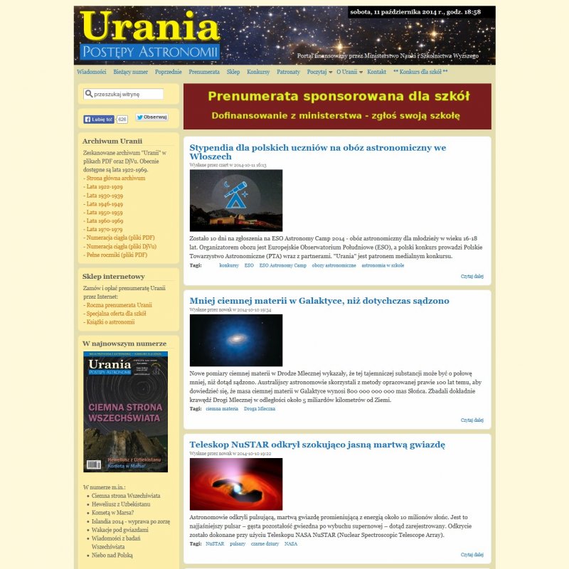 Portal Uranii - zrzut ekranu