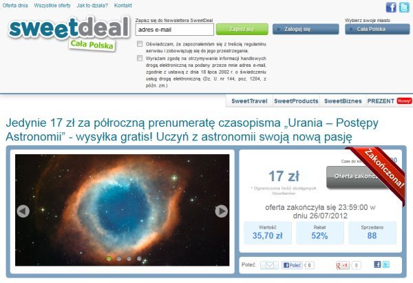 Promocja Uranii na Sweetdeal.pl
