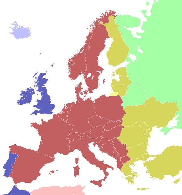 Strefy czasu urzędowego w Europie