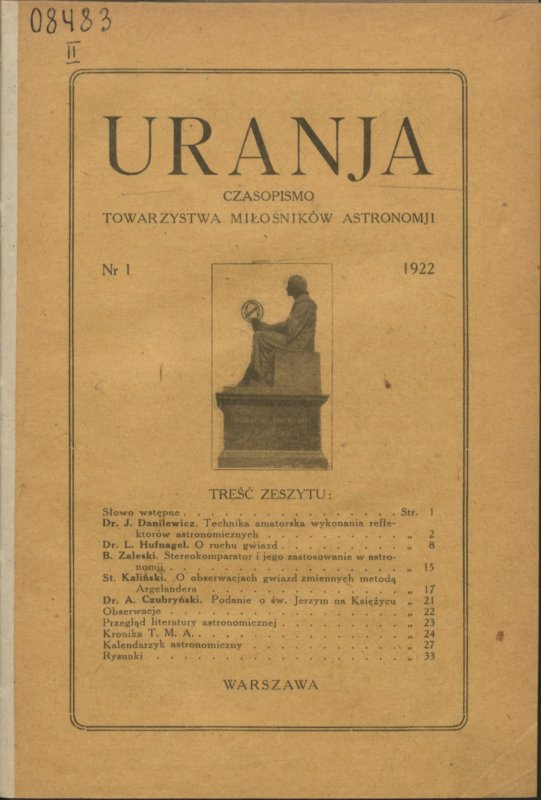 Urania nr 1/1922 (Uranja nr 1/1922)