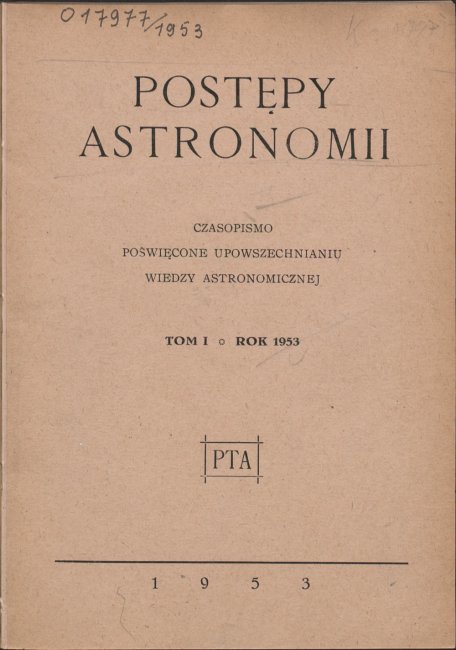 Postępy Astronomii nr 1/1953