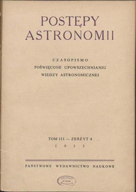 Postępy Astronomii nr 4/1955
