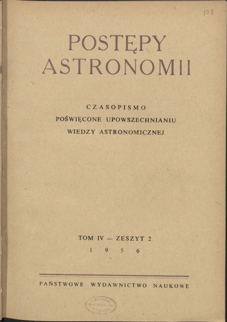 Postępy Astronomii nr 2/1956
