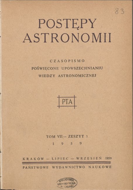 Postępy Astronomii nr 3/1959