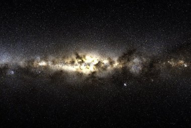 Kadr z symulacji powstawania poszczególnych galaktyk, poczynając od czasów, gdy Wszechświat miał zaledwie kilka milionów lat.