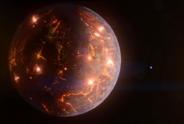 Wizja artystyczna egzoplanety LP 791-18 d, wielkości Ziemi, oddalonej od nas o około 90 lat świetlnych.